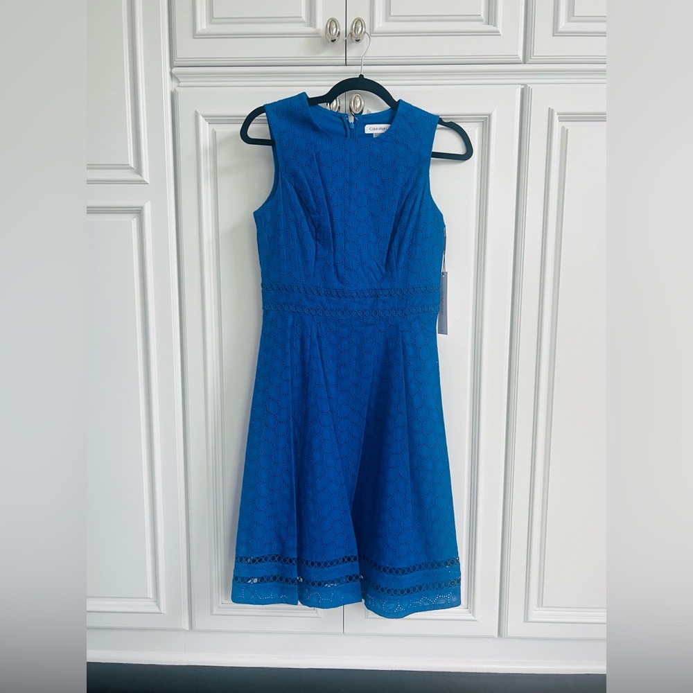 Calvin Klein | Eyelet | Fit & Flare | NWT Size: 6 | Cobalt Blue